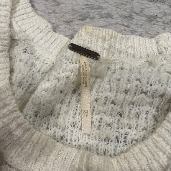 Free People Cream Textured Knit Wool Sweater - Picture 4 of 8